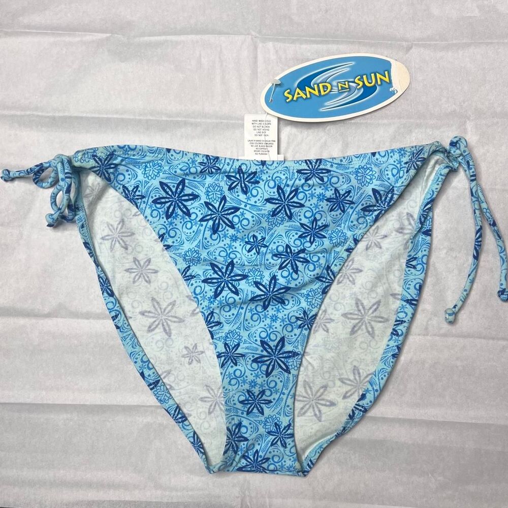 Vintage Sand & Sun Blue Floral Bikini Bottoms